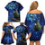 New Zealand Tui Bird Matariki Family Matching Off Shoulder Short Dress and Hawaiian Shirt Maori New Year with Galaxy Fern