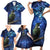 New Zealand Tui Bird Matariki Family Matching Short Sleeve Bodycon Dress and Hawaiian Shirt Maori New Year with Galaxy Fern