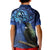 New Zealand Tui Bird Matariki Kid Polo Shirt Maori New Year with Galaxy Fern