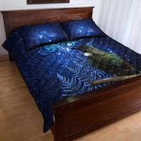New Zealand Tui Bird Matariki Quilt Bed Set Maori New Year with Galaxy Fern