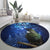 New Zealand Tui Bird Matariki Round Carpet Maori New Year with Galaxy Fern