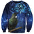 New Zealand Tui Bird Matariki Sweatshirt Maori New Year with Galaxy Fern