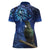 New Zealand Tui Bird Matariki Women Polo Shirt Maori New Year with Galaxy Fern