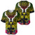 Hawaii Kanaka Maoli Baseball Jersey Double Shark and Hibiscus Flowers