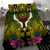 Hawaii Kanaka Maoli Bedding Set Double Shark and Hibiscus Flowers