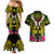 Hawaii Kanaka Maoli Couples Matching Mermaid Dress and Hawaiian Shirt Double Shark and Hibiscus Flowers