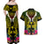 Hawaii Kanaka Maoli Couples Matching Off Shoulder Maxi Dress and Hawaiian Shirt Double Shark and Hibiscus Flowers