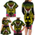 Hawaii Kanaka Maoli Family Matching Long Sleeve Bodycon Dress and Hawaiian Shirt Double Shark and Hibiscus Flowers