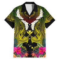 Hawaii Kanaka Maoli Family Matching Mermaid Dress and Hawaiian Shirt Double Shark and Hibiscus Flowers