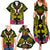 Hawaii Kanaka Maoli Family Matching Summer Maxi Dress and Hawaiian Shirt Double Shark and Hibiscus Flowers