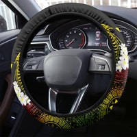 Hawaii Kanaka Maoli Steering Wheel Cover Double Shark and Hibiscus Flowers