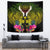 Hawaii Kanaka Maoli Tapestry Double Shark and Hibiscus Flowers