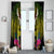 Hawaii Kanaka Maoli Window Curtain Double Shark and Hibiscus Flowers