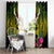 Hawaii Kanaka Maoli Window Curtain Double Shark and Hibiscus Flowers