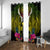 Hawaii Kanaka Maoli Window Curtain Double Shark and Hibiscus Flowers