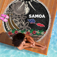 Samoa Siapo Polynesian Art Beach Blanket Tropical Flowers and Tatau Pattern Brown LT03 - Polynesian Pride