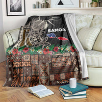Samoa Siapo Polynesian Art Blanket Tropical Flowers and Tatau Pattern Brown LT03 Brown - Polynesian Pride
