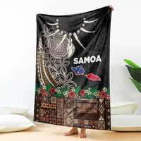 Samoa Siapo Polynesian Art Blanket Tropical Flowers and Tatau Pattern Brown LT03 - Polynesian Pride