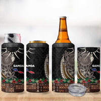 Samoa Siapo Polynesian Art 4 in 1 Can Cooler Tumbler Tropical Flowers and Tatau Pattern Brown LT03 - Polynesian Pride