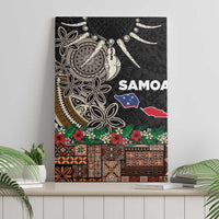 Samoa Siapo Polynesian Art Canvas Wall Art Tropical Flowers and Tatau Pattern Brown LT03 - Polynesian Pride