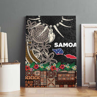 Samoa Siapo Polynesian Art Canvas Wall Art Tropical Flowers and Tatau Pattern Brown LT03 - Polynesian Pride