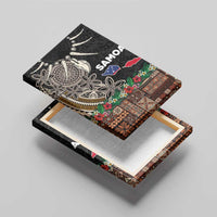 Samoa Siapo Polynesian Art Canvas Wall Art Tropical Flowers and Tatau Pattern Brown LT03 - Polynesian Pride