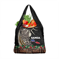 Samoa Siapo Polynesian Art Grocery Bag Tropical Flowers and Tatau Pattern Brown LT03 1-pack One Size Brown - Polynesian Pride