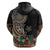Samoa Siapo Polynesian Art Hoodie Tropical Flowers and Tatau Pattern Brown