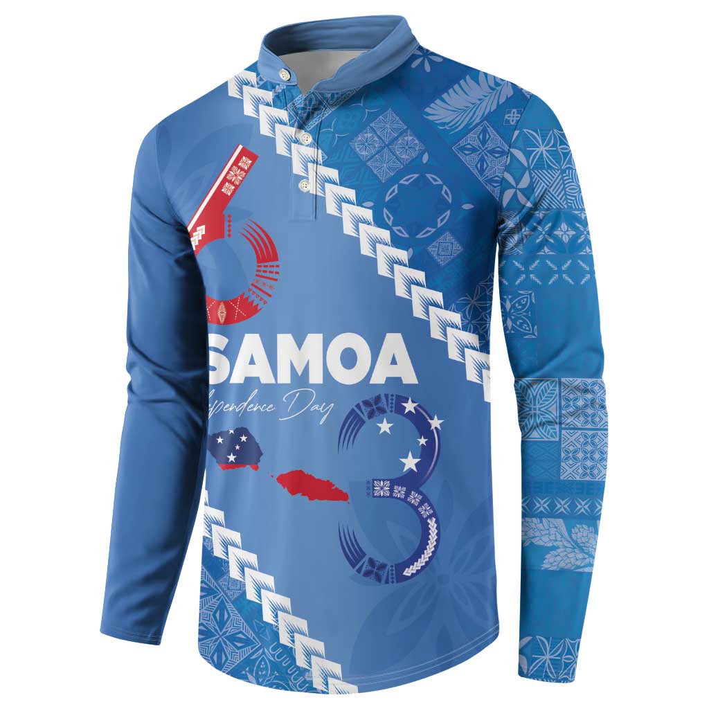 Samoa Independence Day Button Sweatshirt Anniversary 63th-Siapo Art LT03 - Polynesian Pride