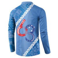Samoa Independence Day Button Sweatshirt Anniversary 63th-Siapo Art LT03 - Polynesian Pride