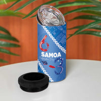 Samoa Independence Day 4 in 1 Can Cooler Tumbler Anniversary 63th-Siapo Art LT03 - Polynesian Pride