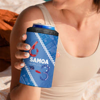 Samoa Independence Day 4 in 1 Can Cooler Tumbler Anniversary 63th-Siapo Art LT03 - Polynesian Pride