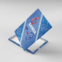 Samoa Independence Day Canvas Wall Art Anniversary 63th-Siapo Art LT03 With Frame Blue - Polynesian Pride