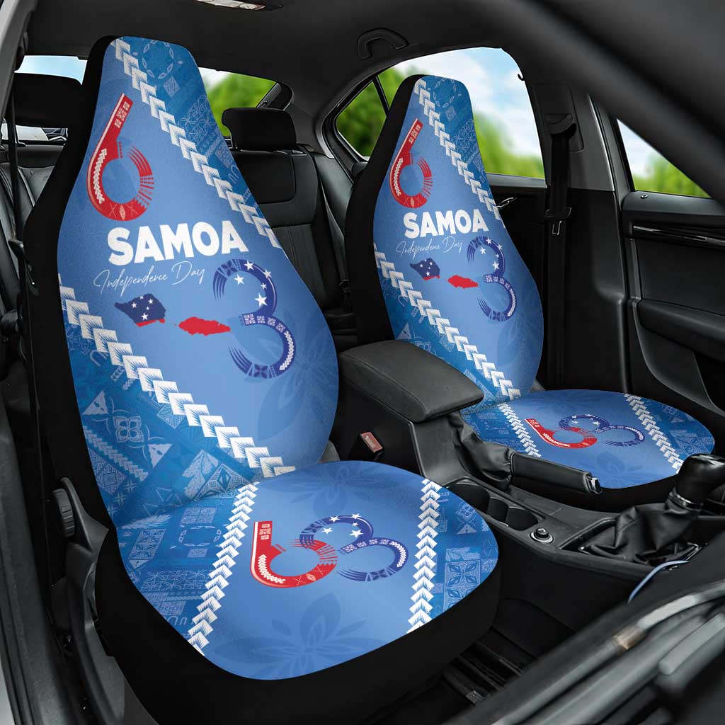 Samoa Independence Day Car Seat Cover Anniversary 63th-Siapo Art