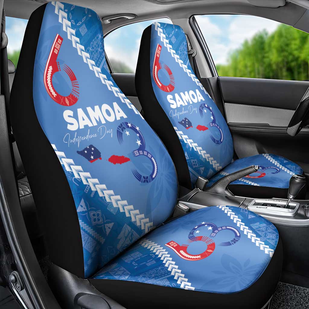 Samoa Independence Day Car Seat Cover Anniversary 63th-Siapo Art