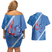 Samoa Independence Day Couples Matching Off Shoulder Short Dress and Hawaiian Shirt Anniversary 63th-Siapo Art LT03 - Polynesian Pride