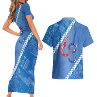 Samoa Independence Day Couples Matching Short Sleeve Bodycon Dress and Hawaiian Shirt Anniversary 63th-Siapo Art LT03 - Polynesian Pride