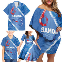 Samoa Independence Day Family Matching Off Shoulder Short Dress and Hawaiian Shirt Anniversary 63th-Siapo Art