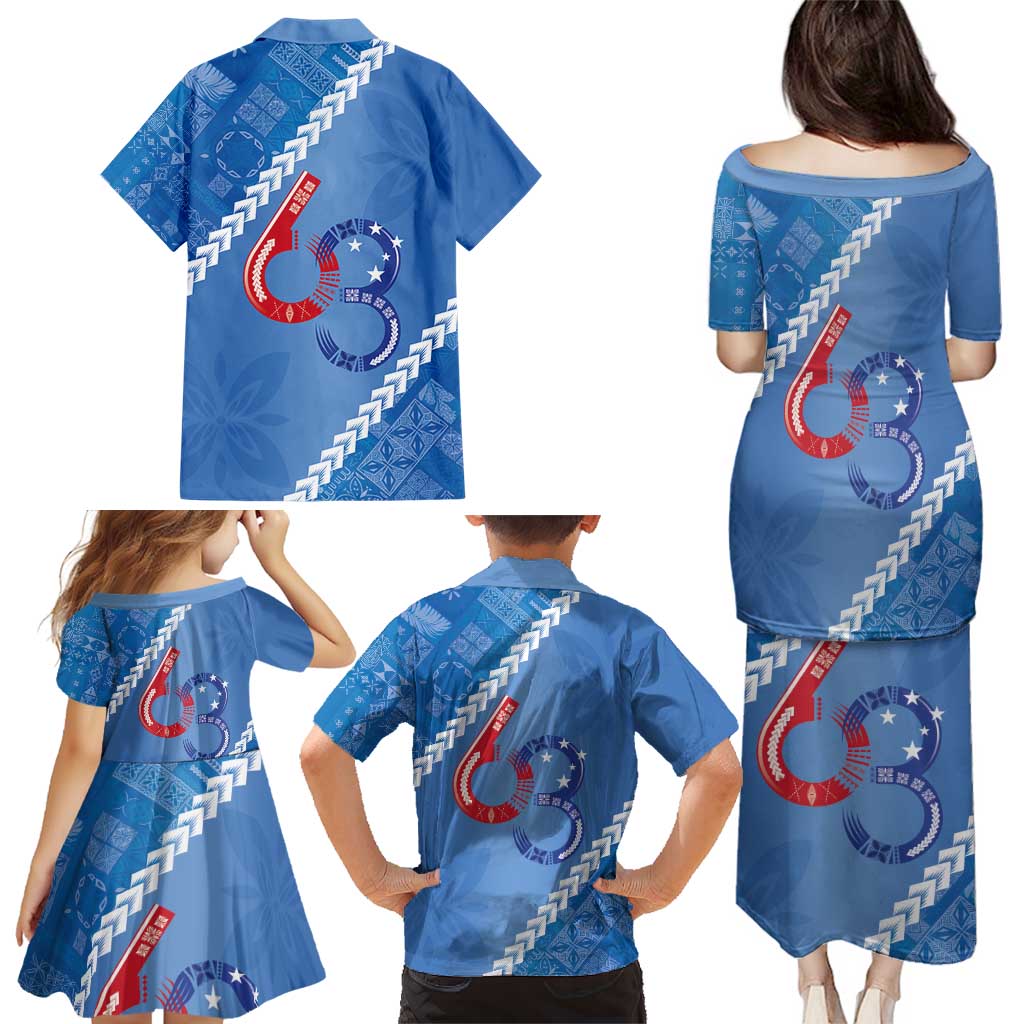Samoa Independence Day Family Matching Puletasi and Hawaiian Shirt Anniversary 63th-Siapo Art