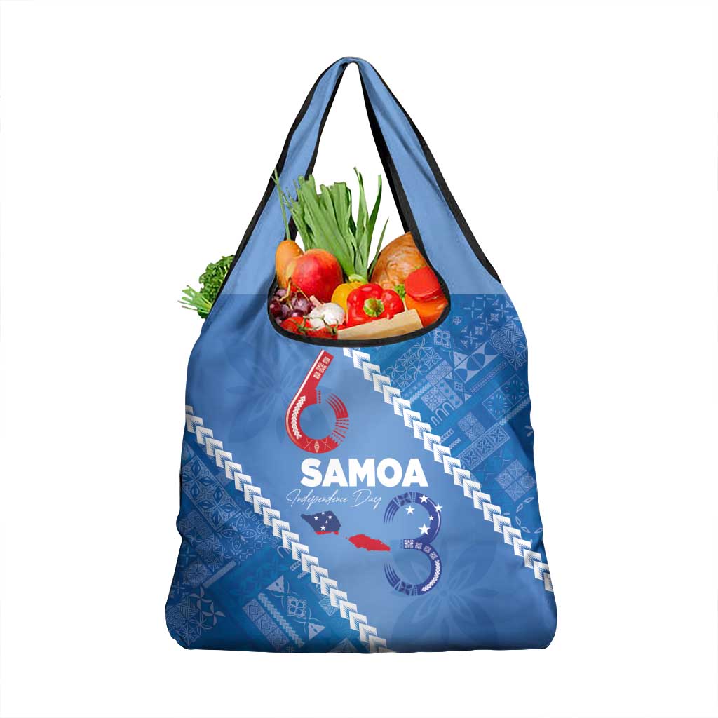 Samoa Independence Day Grocery Bag Anniversary 63th-Siapo Art