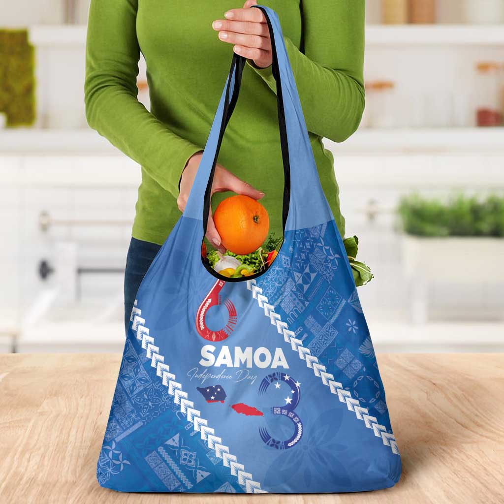 Samoa Independence Day Grocery Bag Anniversary 63th-Siapo Art LT03 - Polynesian Pride