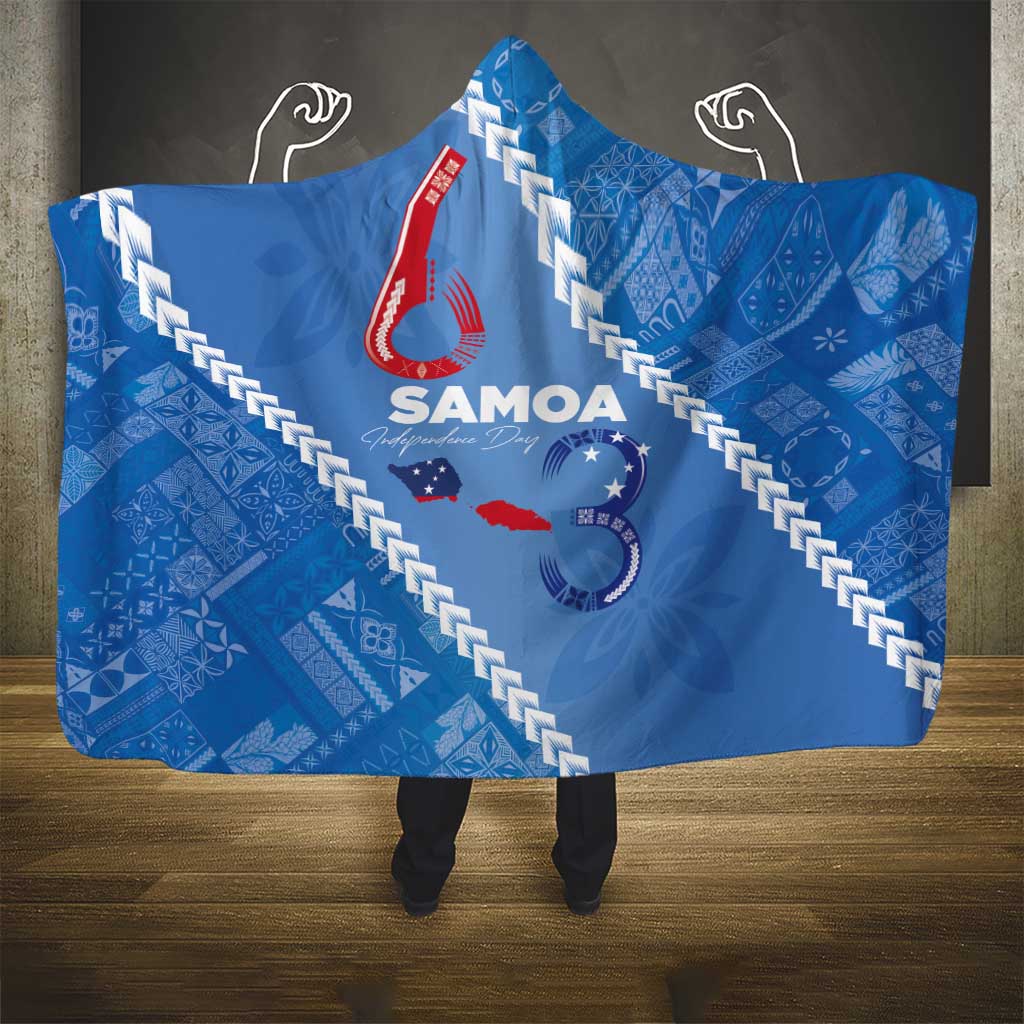 Samoa Independence Day Hooded Blanket Anniversary 63th-Siapo Art LT03 - Polynesian Pride
