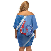Samoa Independence Day Off Shoulder Short Dress Anniversary 63th-Siapo Art
