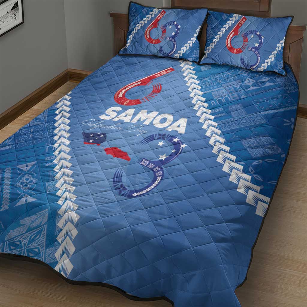 Samoa Independence Day Quilt Bed Set Anniversary 63th-Siapo Art LT03 - Polynesian Pride