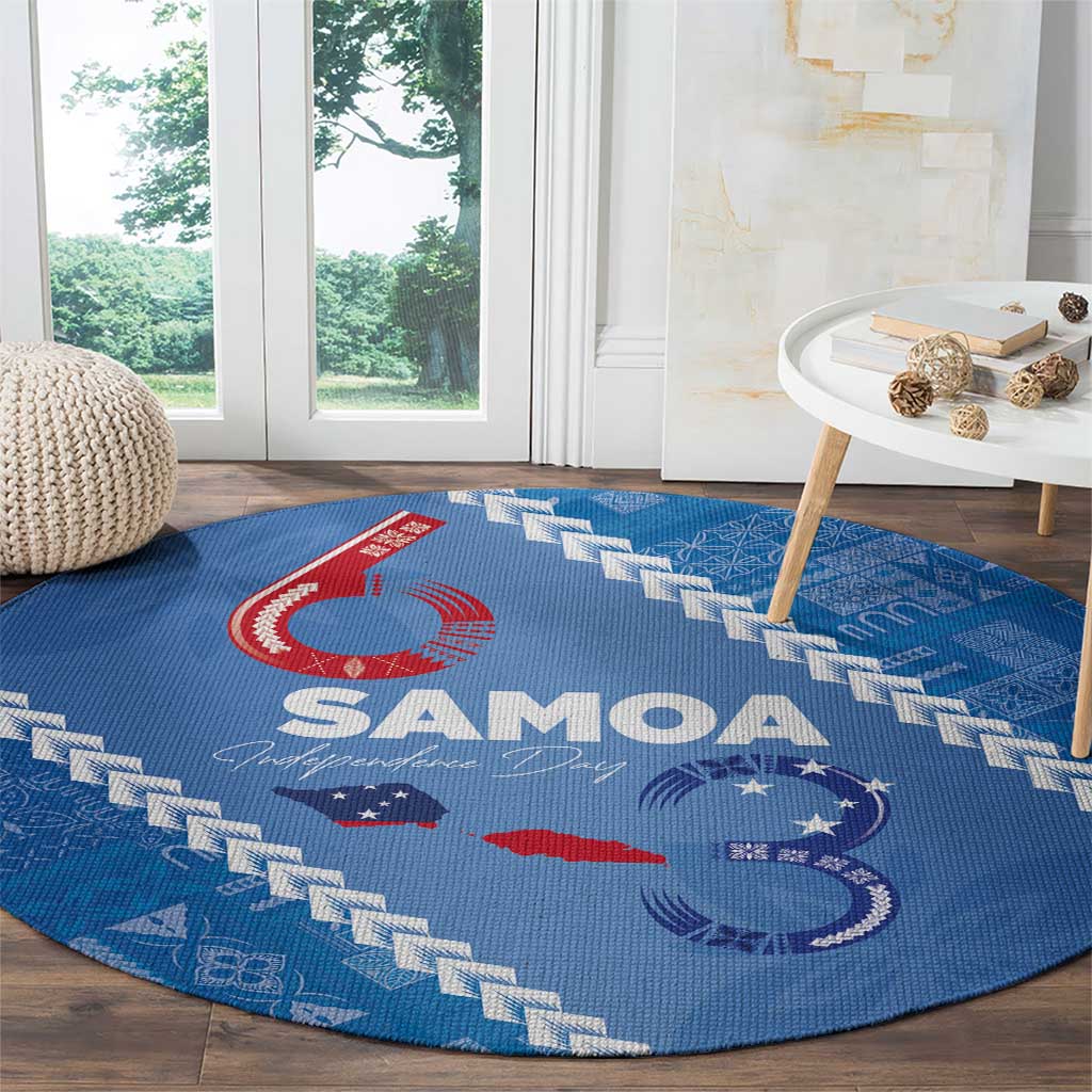 Samoa Independence Day Round Carpet Anniversary 63th-Siapo Art