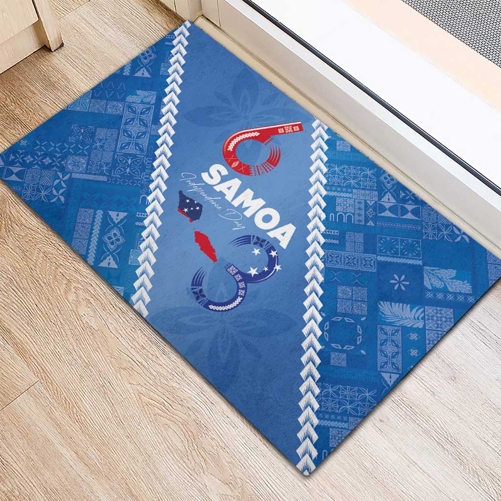 Samoa Independence Day Rubber Doormat Anniversary 63th-Siapo Art LT03 - Polynesian Pride