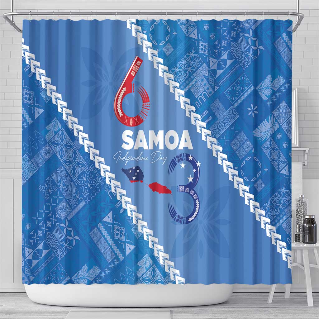 Samoa Independence Day Shower Curtain Anniversary 63th-Siapo Art