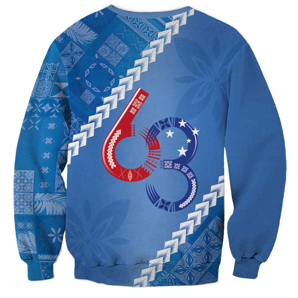 Samoa Independence Day Sweatshirt Anniversary 63th-Siapo Art LT03 - Polynesian Pride