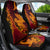 Hawaiian Volcano and Shark Car Seat Cover Polynesian and Hibiscus Pattern Lava Color