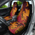 Hawaiian Volcano and Shark Car Seat Cover Polynesian and Hibiscus Pattern Lava Color